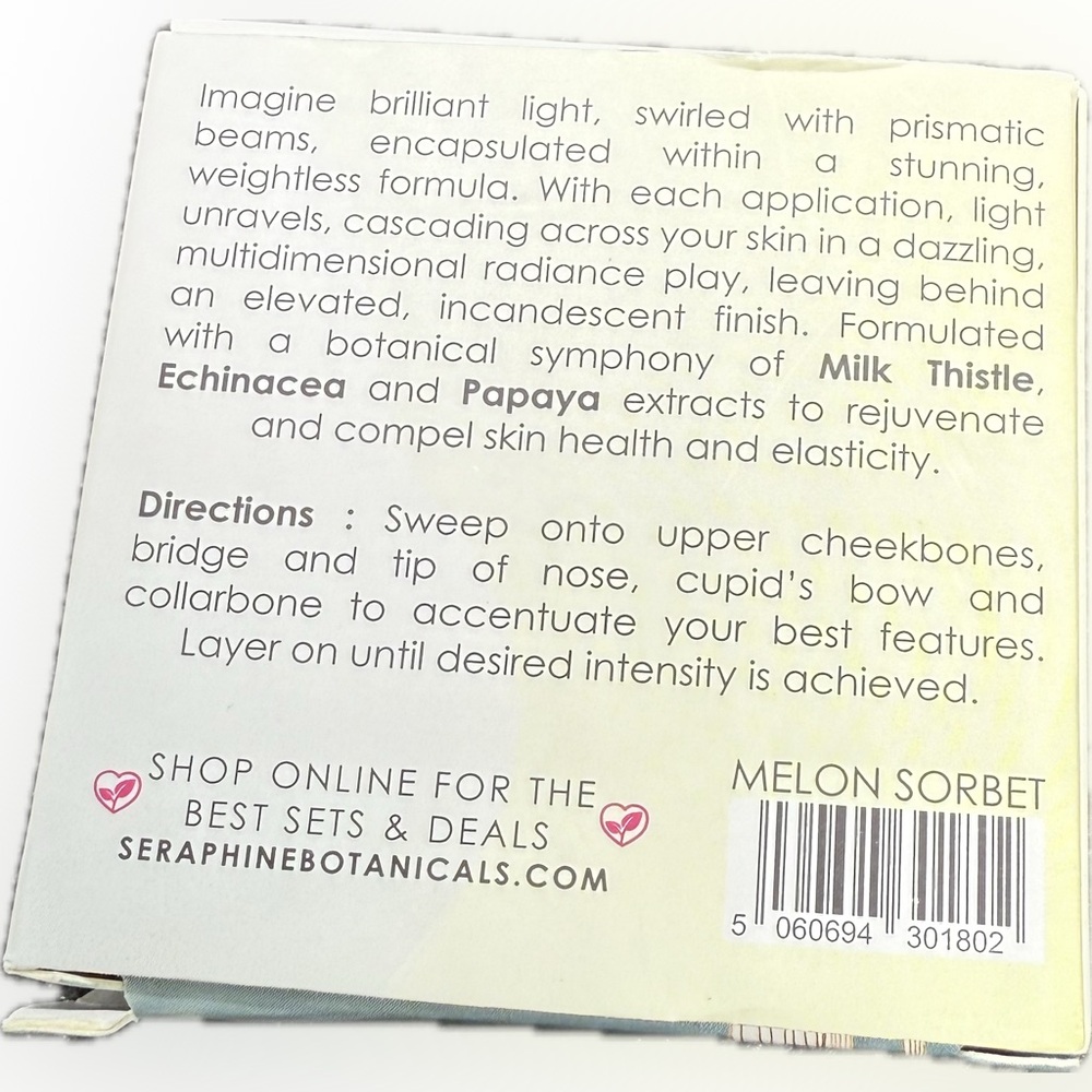🩷SERAPHINE BOTANICALS🩷First Light Superfine Ultra Beaming Baked Highlighter/NIB - Picture 6 of 10